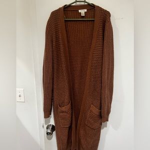 Rose colored knit cardigan